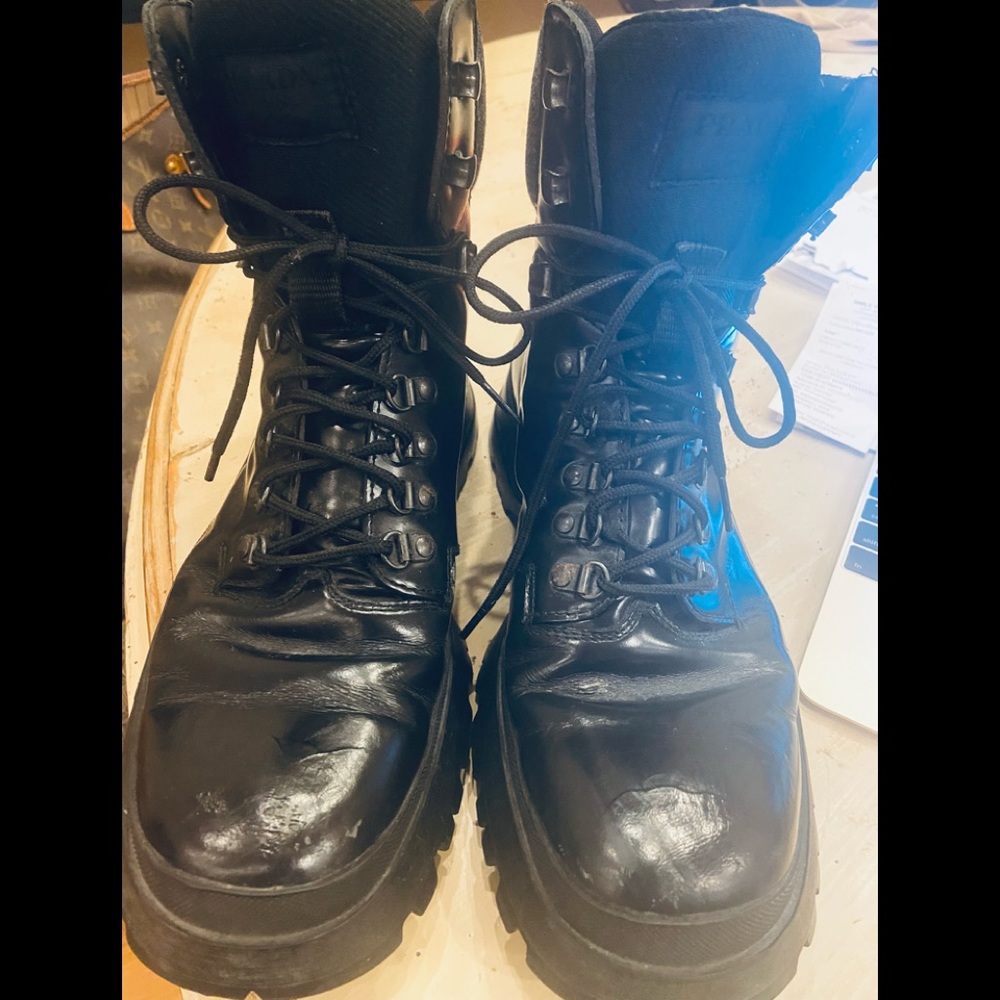 PRADA MEN’S VIBRAM SOLE COMBAT BOOTS